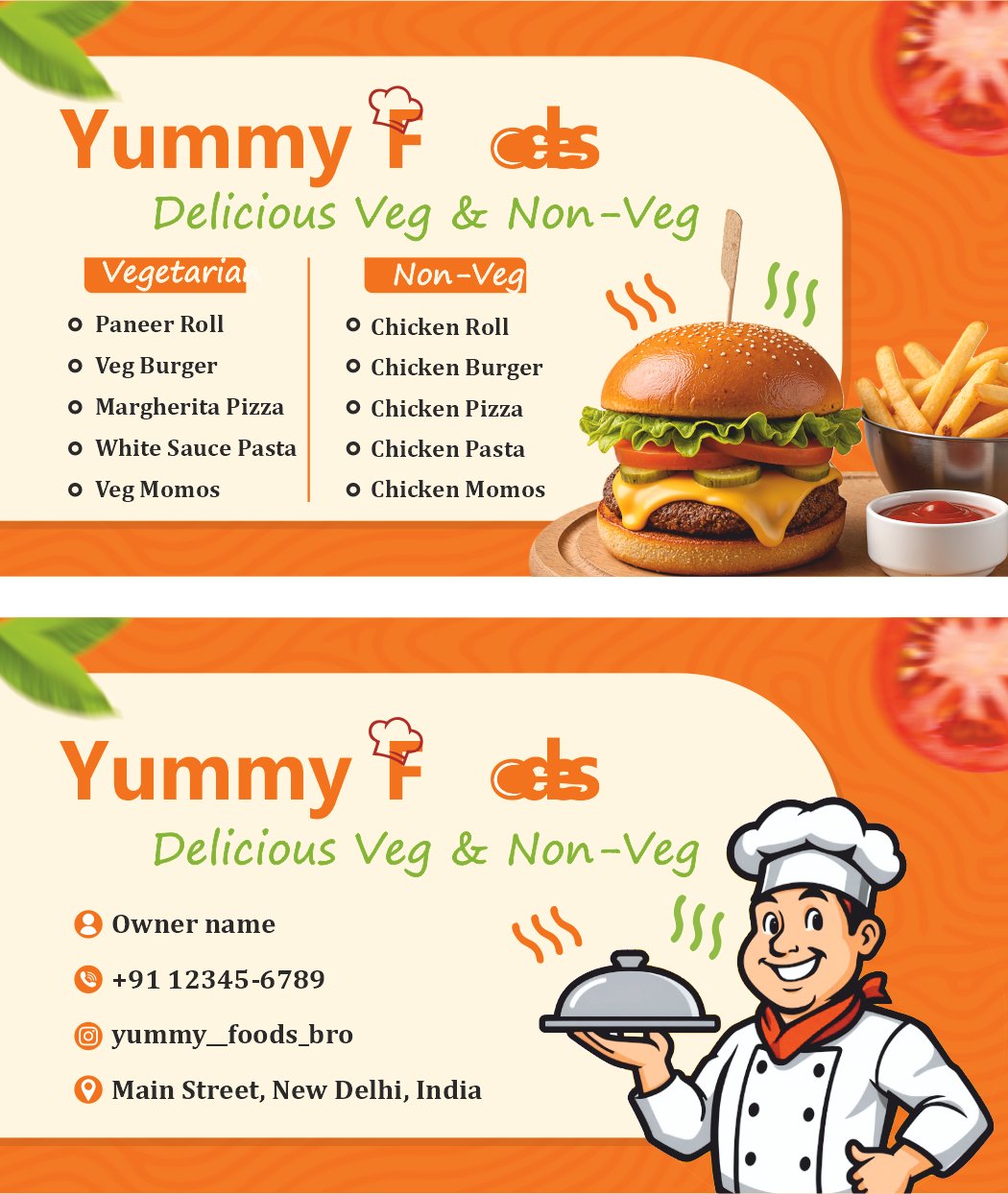 Food Business Card Template